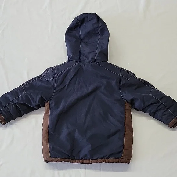 Oshkosh B’gosh Navy Blue Hooded Jacket Winter Coat Full Zip Kids Boys 3T - Picture 5 of 10